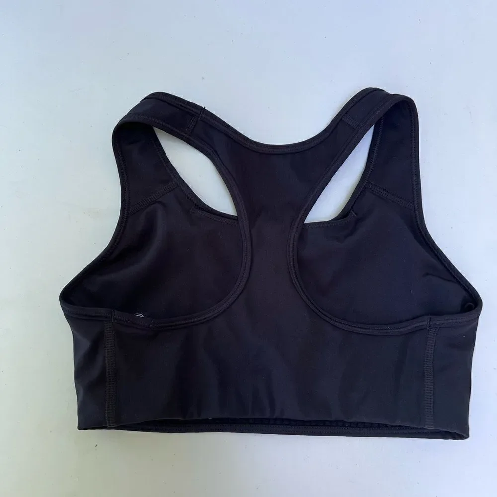 Nike Dri Fit Swoosh Non Padded Sports Bra  Medium  Black.